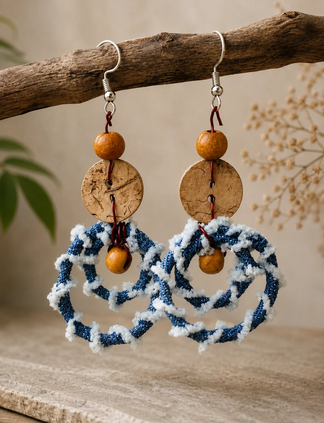 Recycled Denim Handmade Earring – Creative Circle