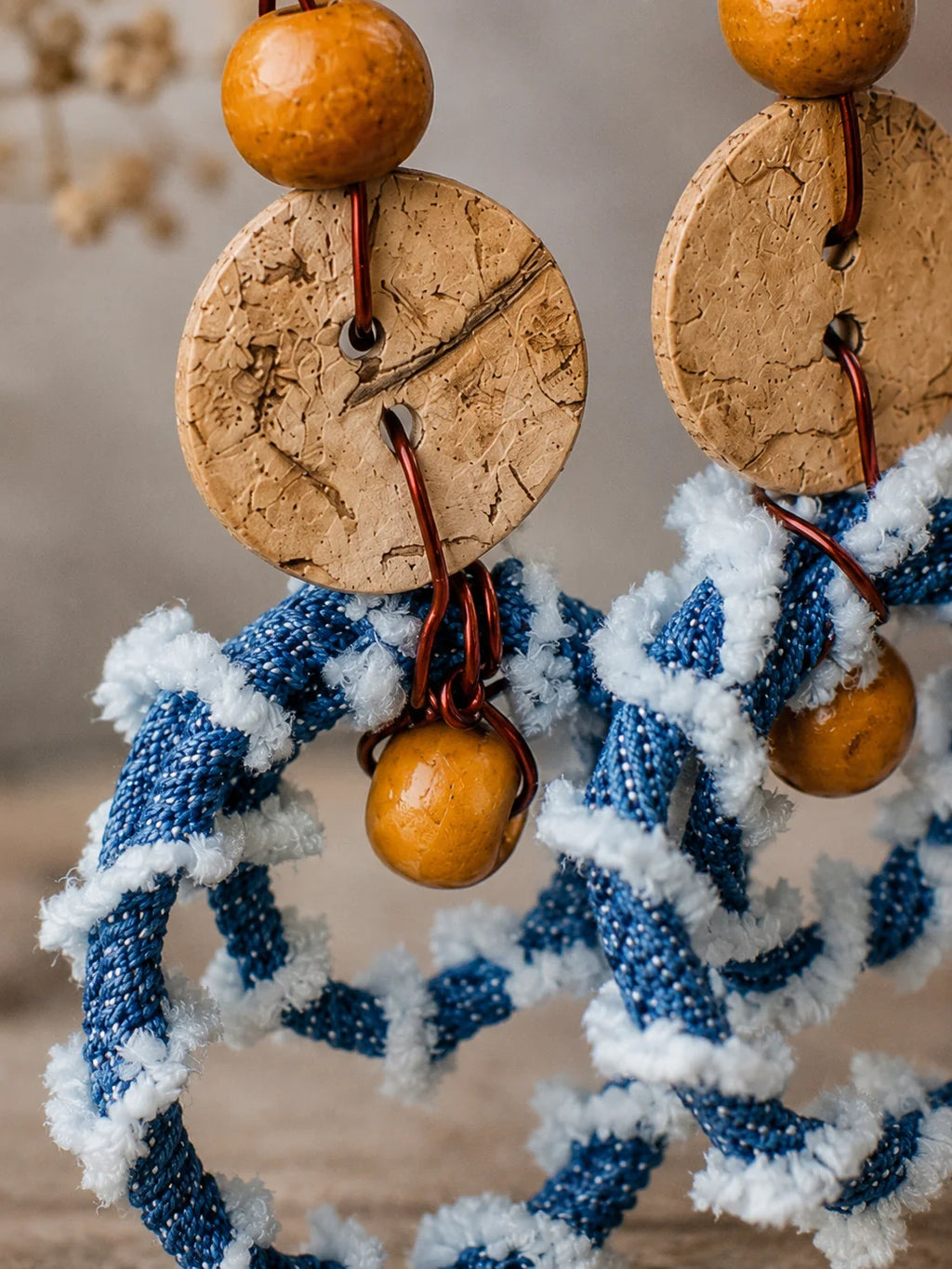 Recycled Denim Handmade Earring – Creative Circle