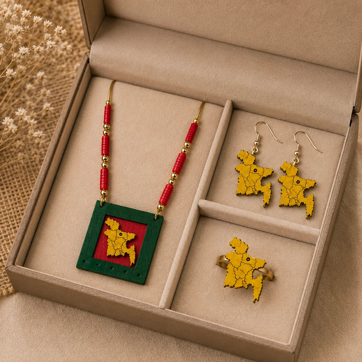 Wooden Handmade Jewelry Set – Shonar Bangla