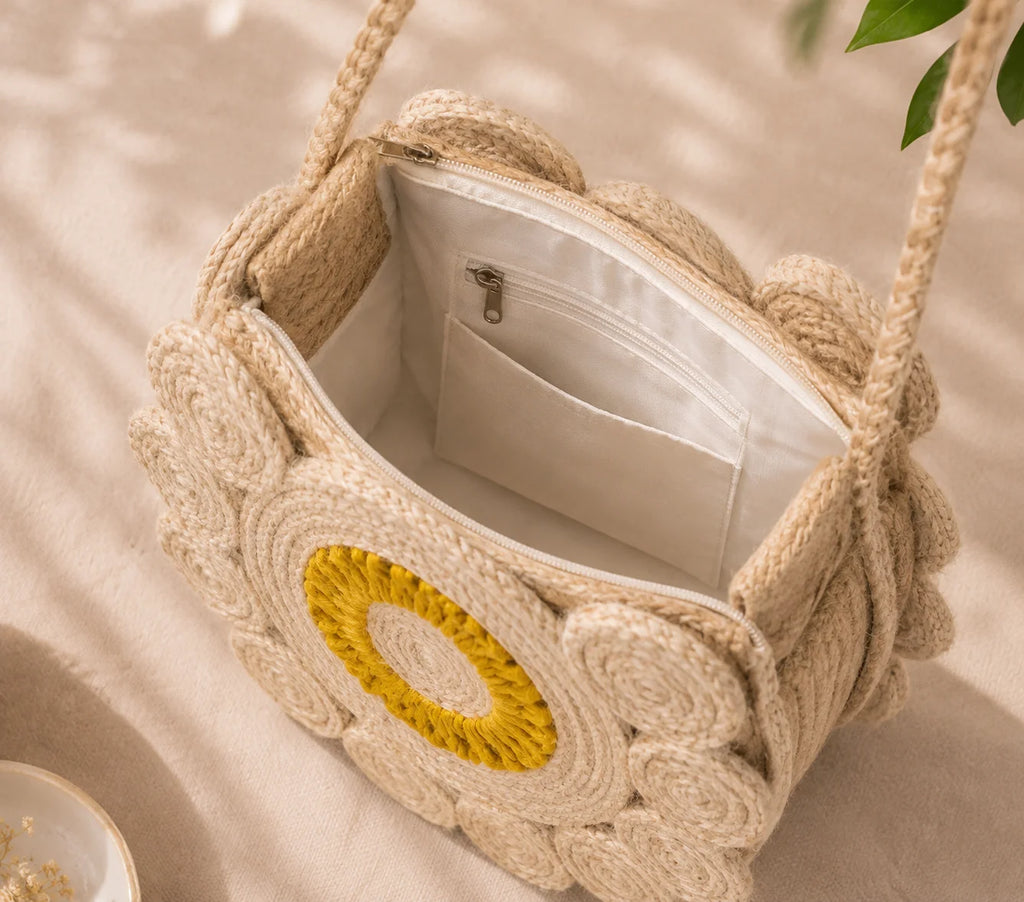Jute Ladies Side Bag – Sunshine Bloom