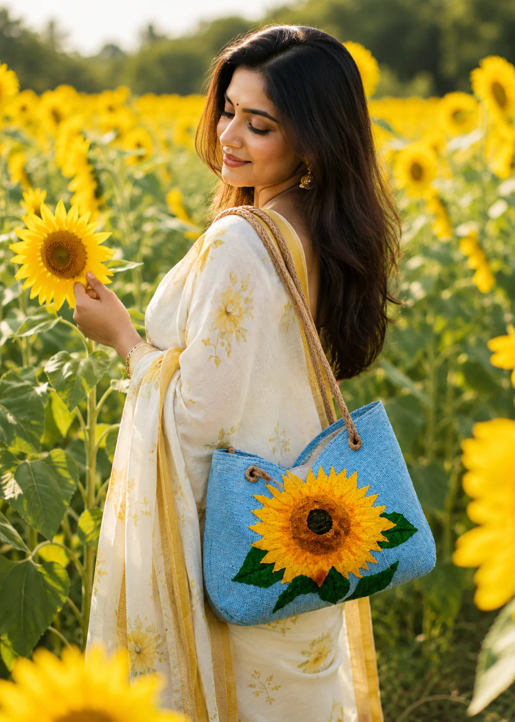 Jute Ladies Side Bag – Sunflower Hope