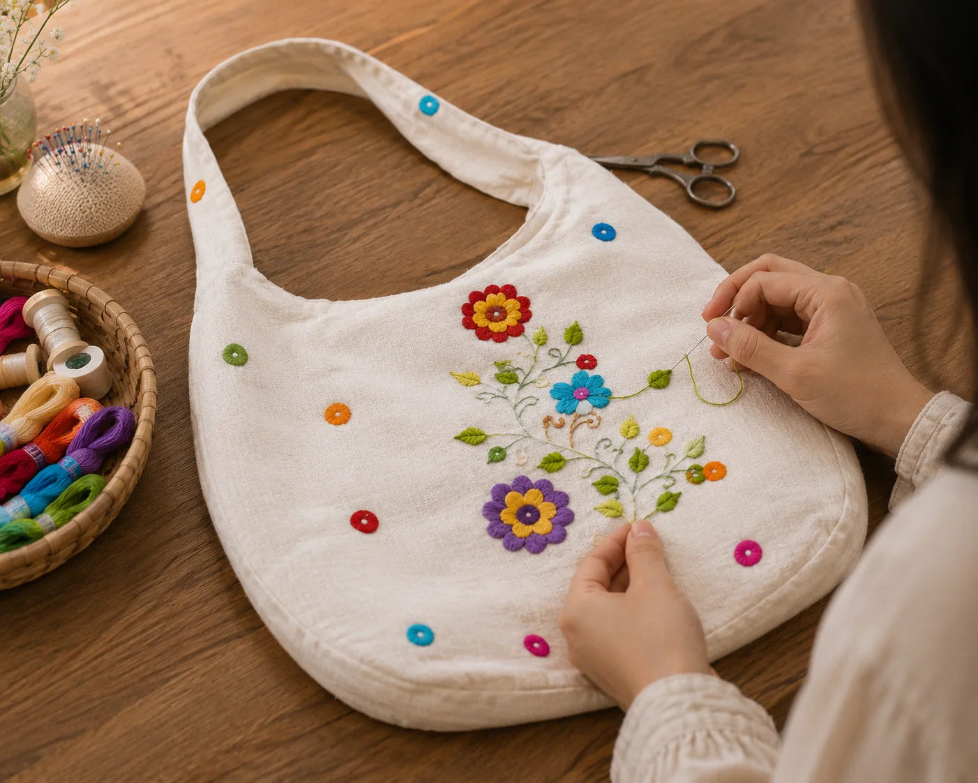 Hand Stitch Ladies Side Bag – Blossom of Life