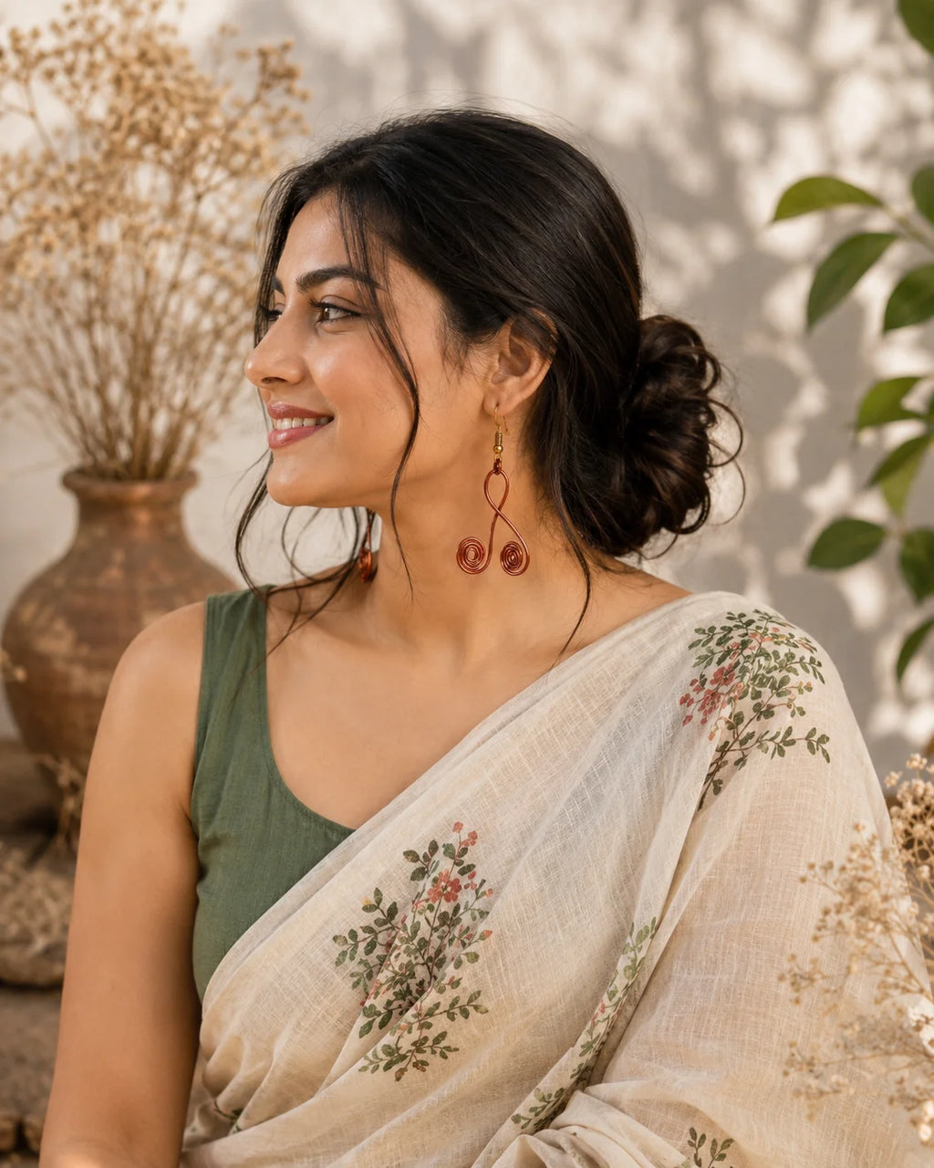 Copper Handmade Earring – Twin Spiral
