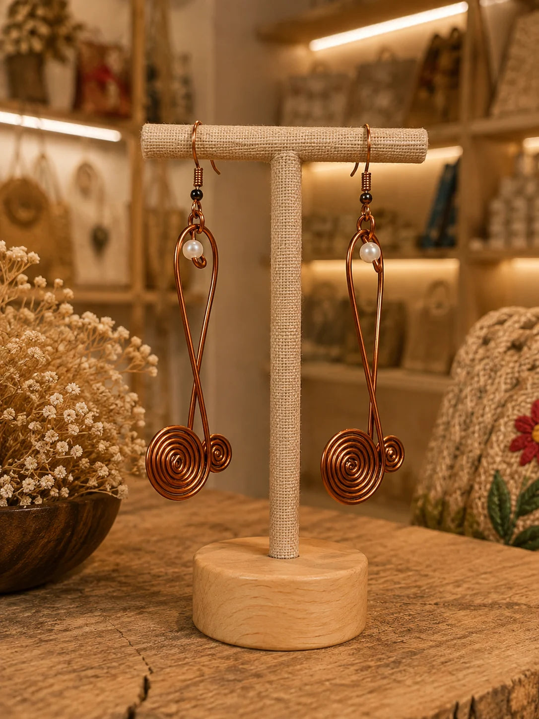 Copper Handmade Earring – Elegant Flow