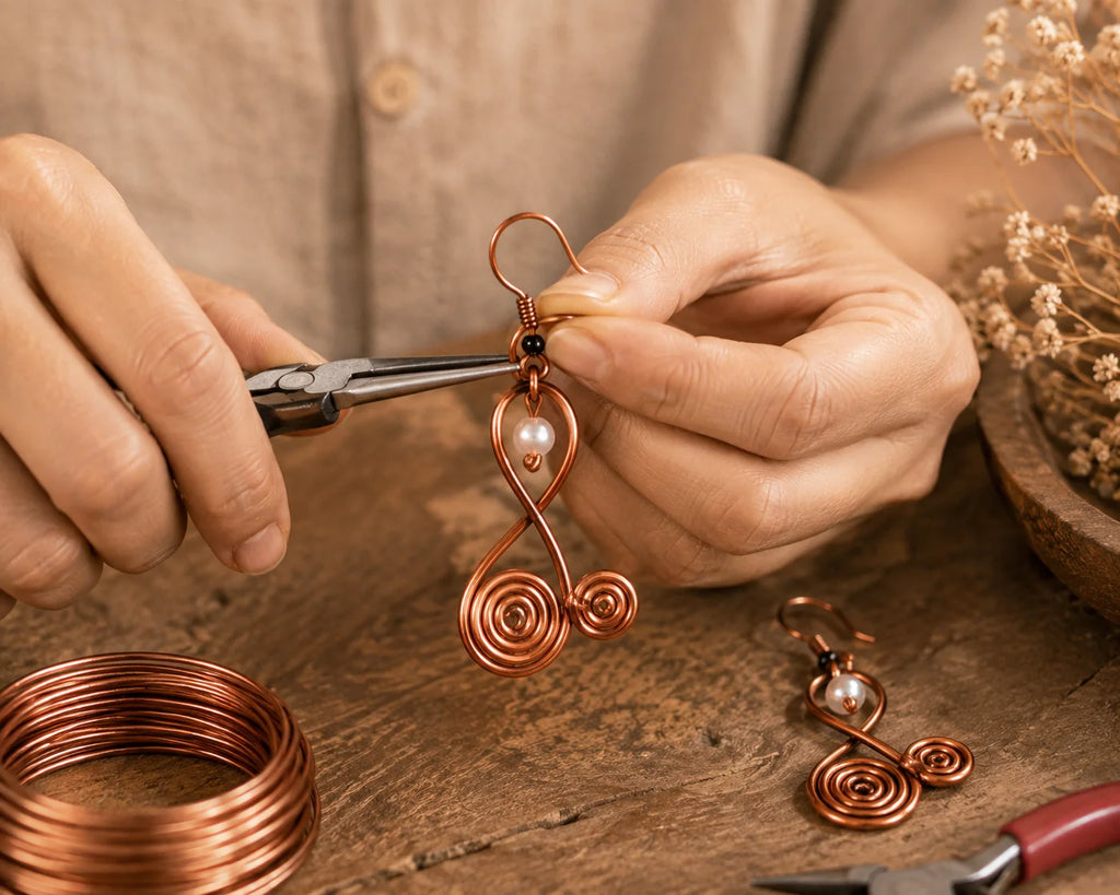Copper Handmade Earring – Elegant Flow