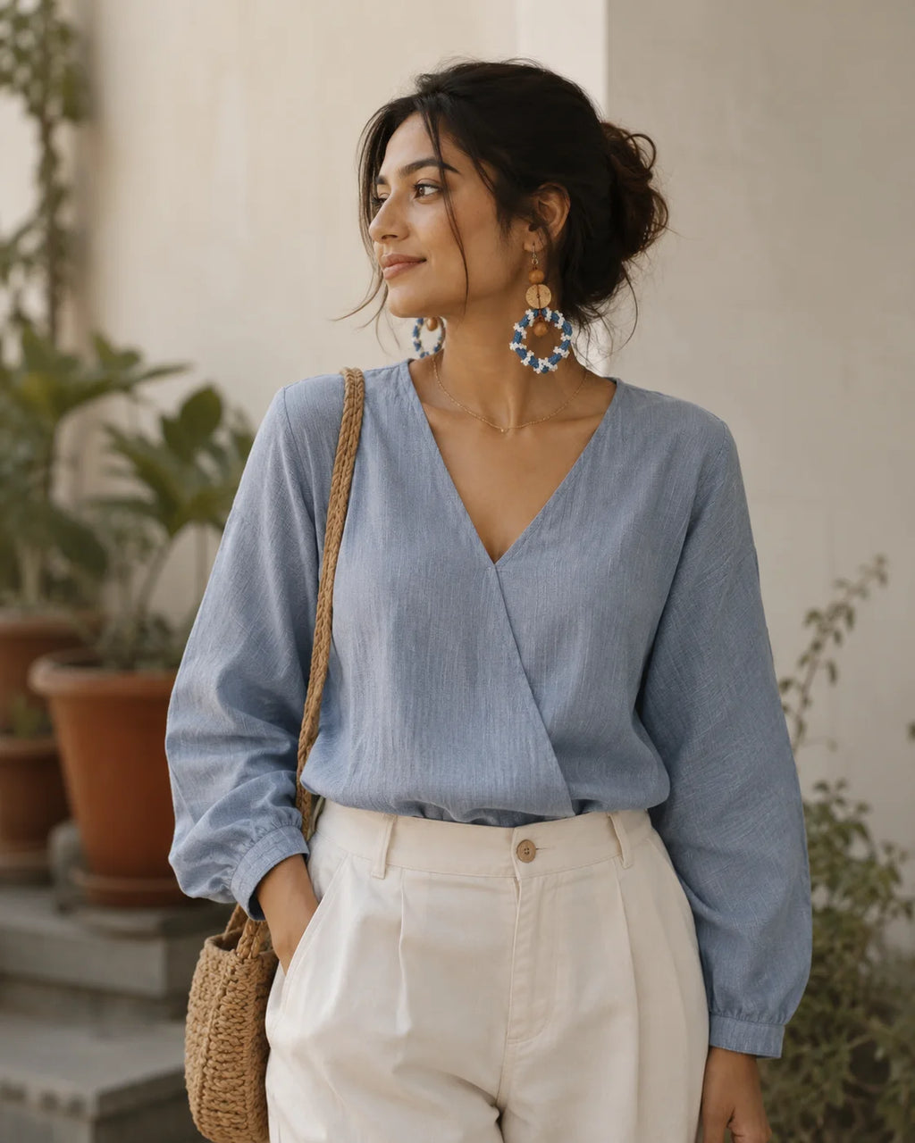Recycled Denim Handmade Earring – Blue Memories