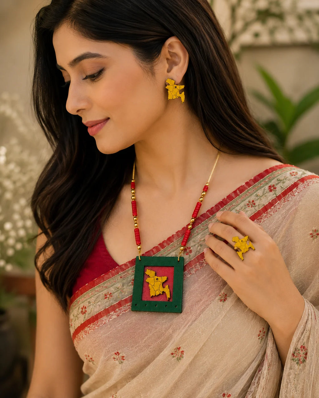 Wooden Handmade Jewelry Set – Shonar Bangla