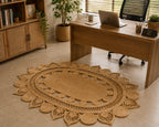 Handmade Jute Floor Rug – Natural Bloom