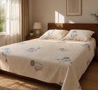 Hand Stitch Bed Cover Set – Blue Garden Bloom