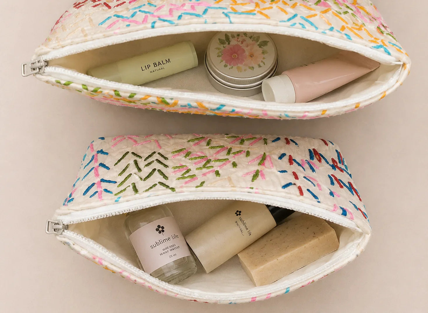 Hand Stitch Pouch Set – Colorful Blessings