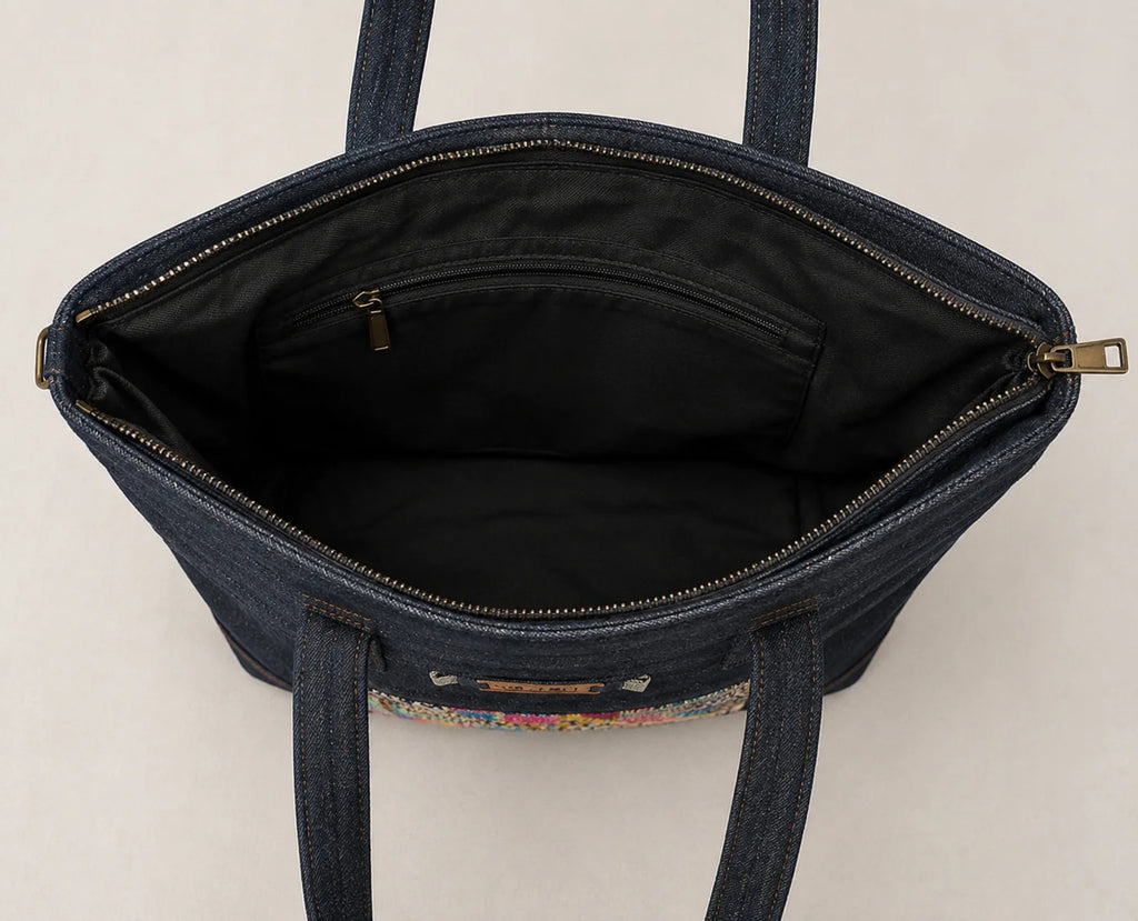 Denim Hand Stitch Tote Bag – Colorful Moments