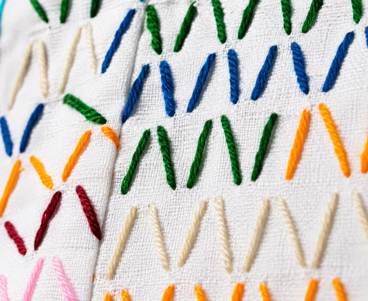 Hand Stitch Pouch – Rainbow Lines