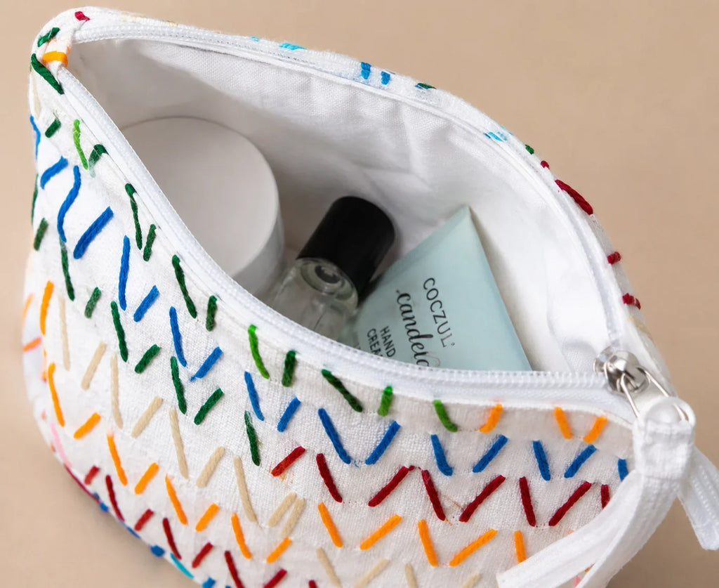 Hand Stitch Pouch – Rainbow Lines
