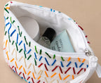 Hand Stitch Pouch – Rainbow Lines