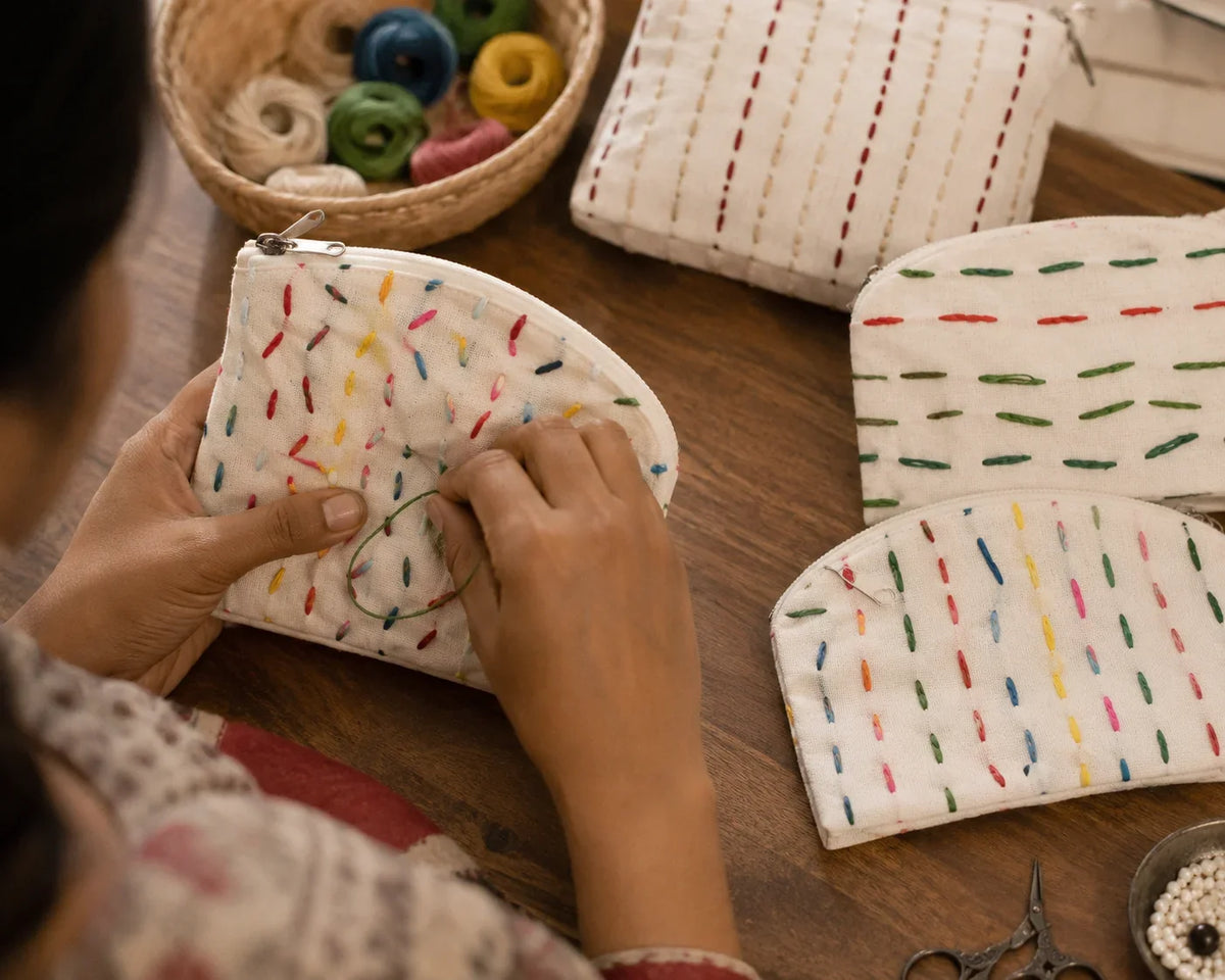 Hand Stitch Pocket Pouch – Simple Happiness