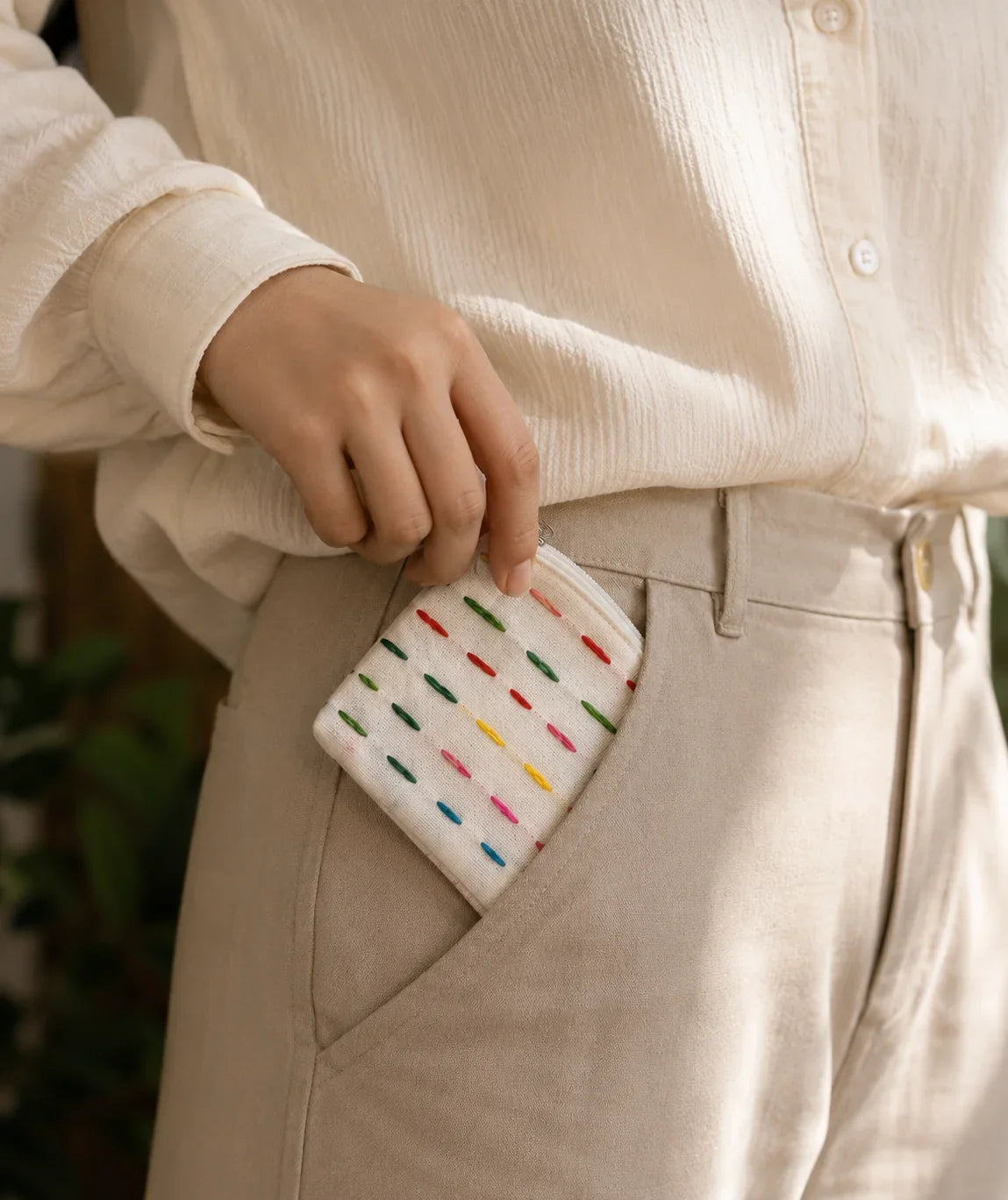 Hand Stitch Pocket Pouch – Simple Happiness