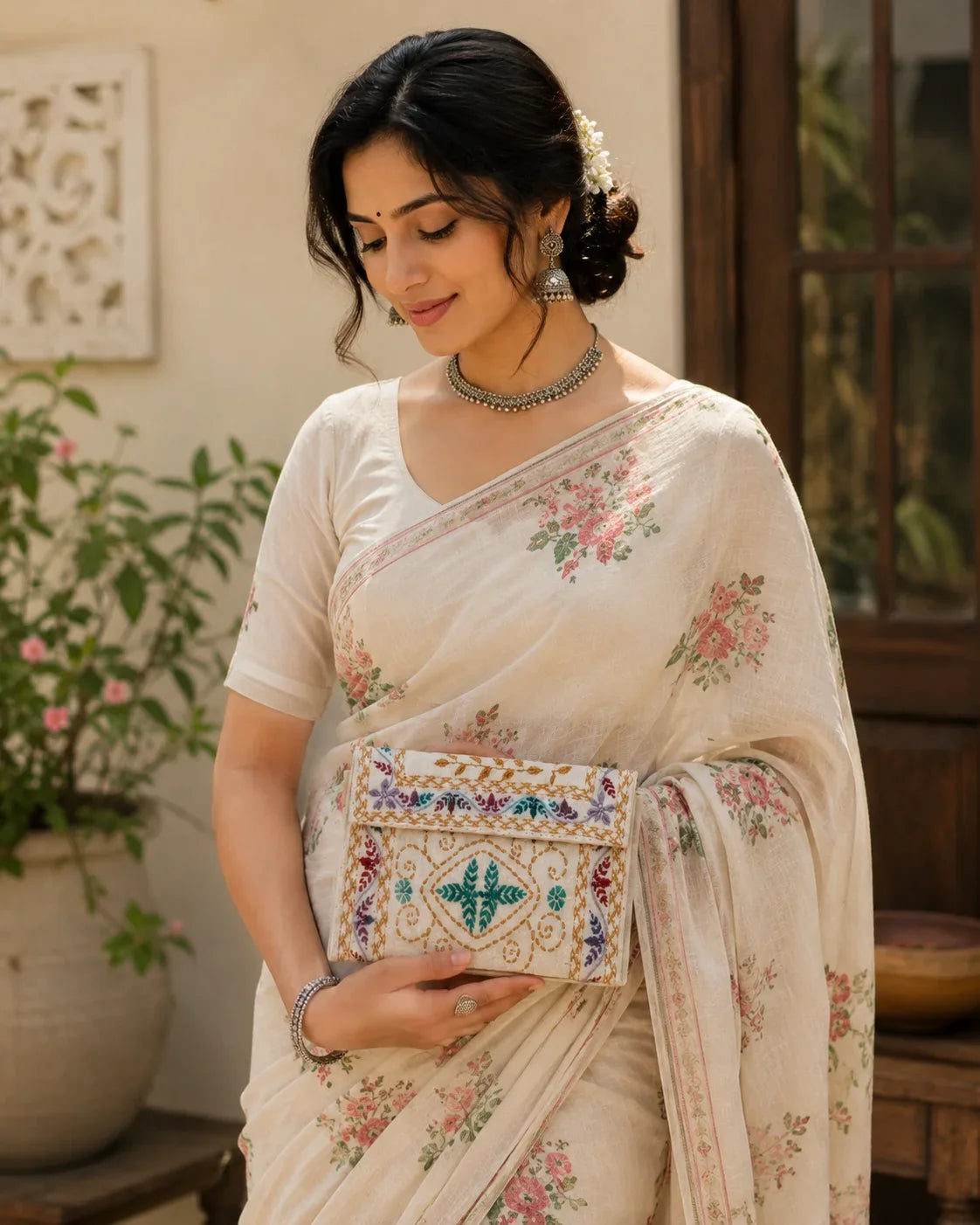 Hand Stitch Pouch – Graceful Garden