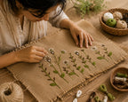 Jute Leather Mix Hand Stitch Ladies Bag – Garden of Peace
