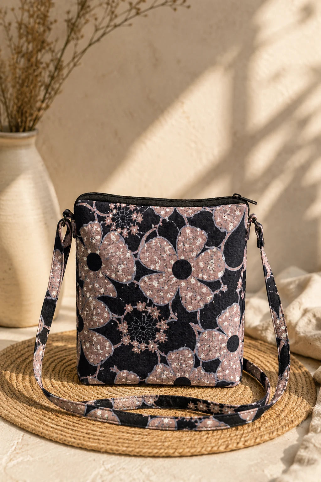 Printed Fabric Crossbody Bag – Blooming Journey