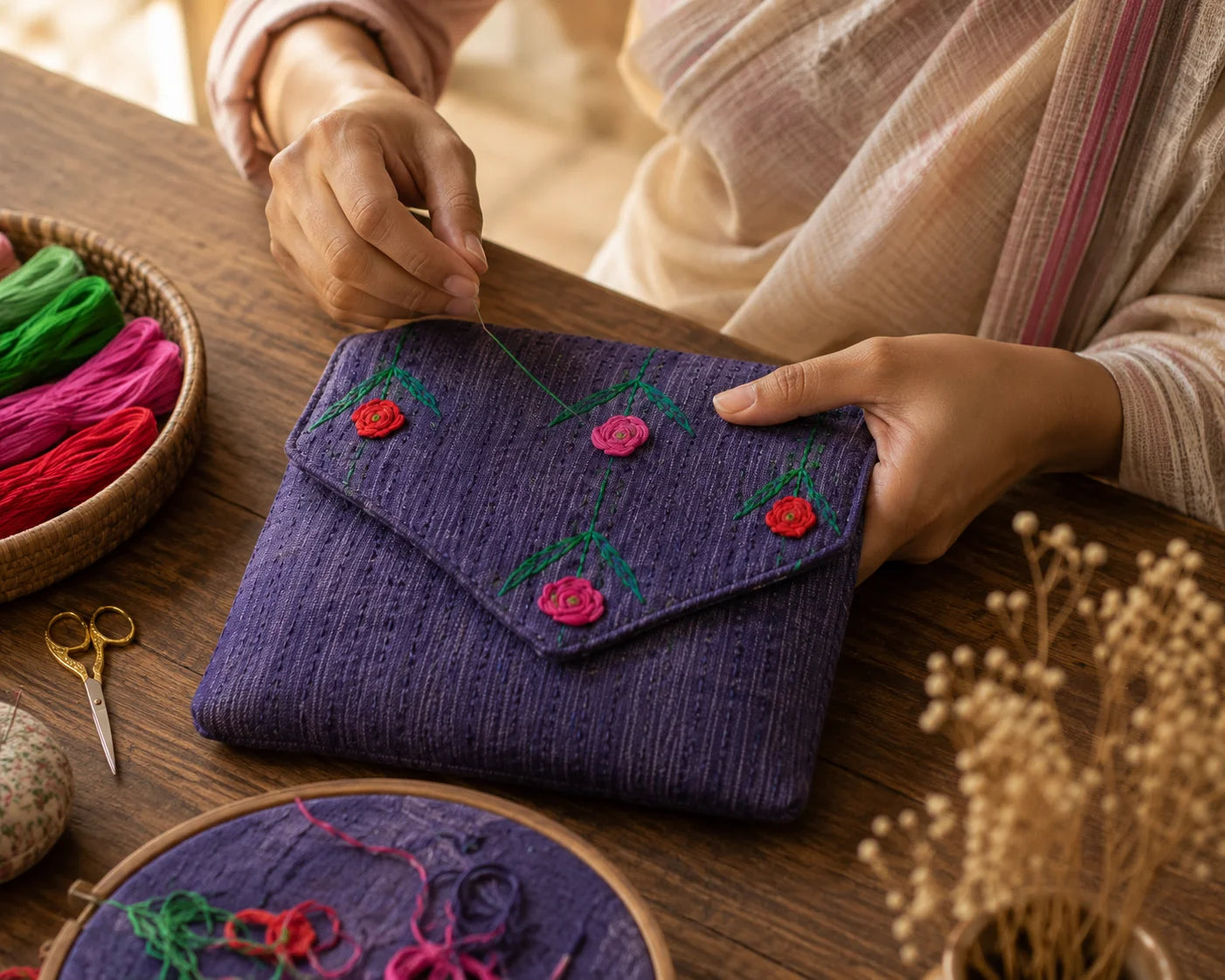 Hand Stitch Crossbody Bag – Blossom of Hope