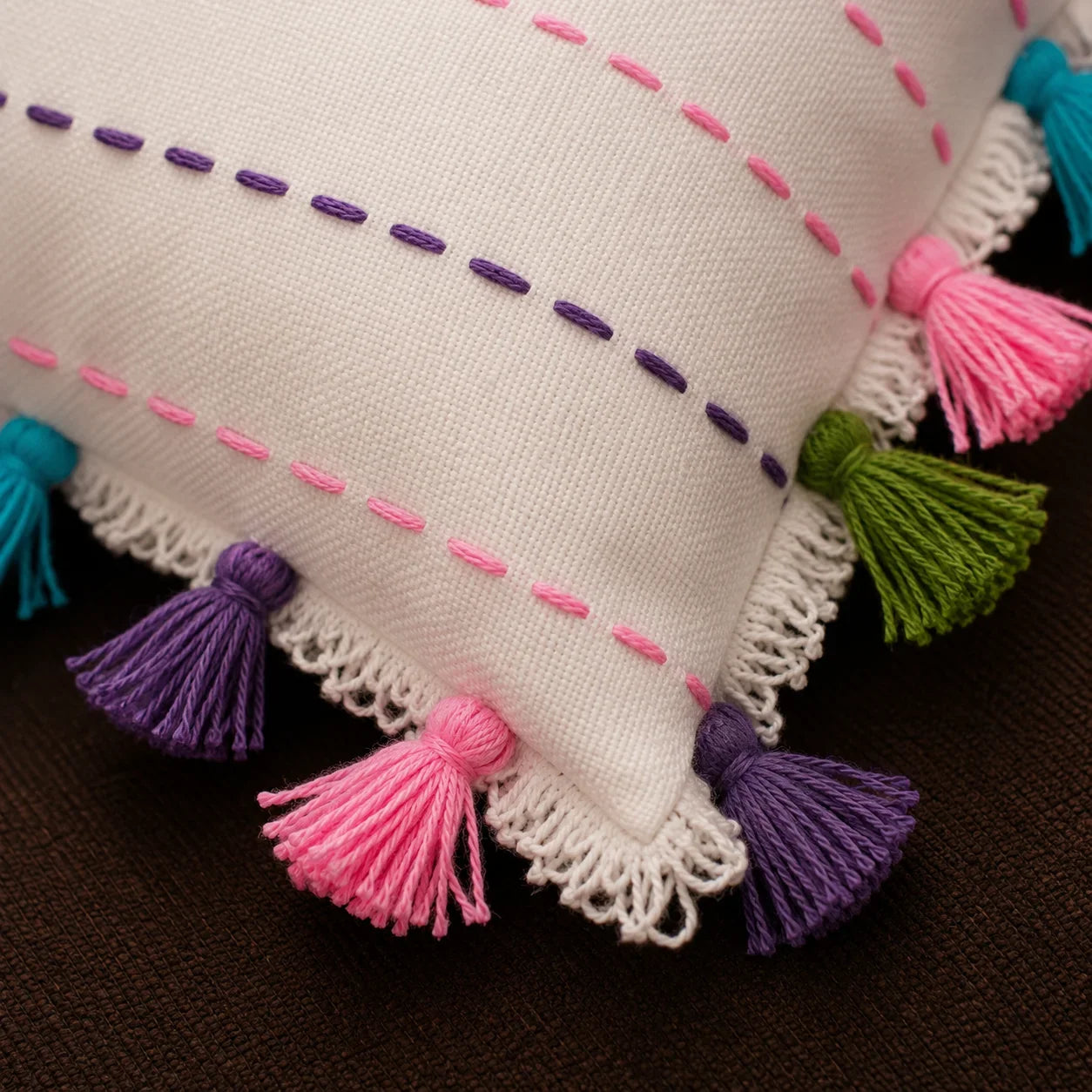 Handstitch Cushion - Colorful Lines