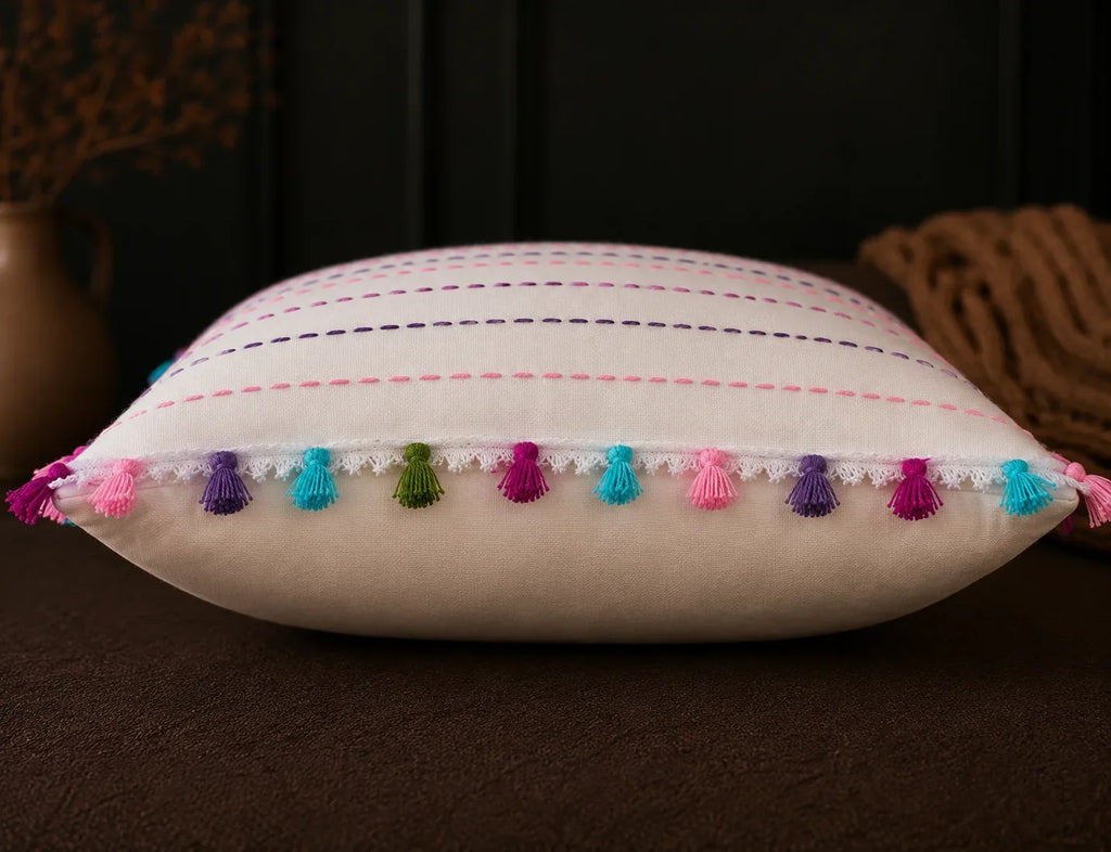 Handstitch Cushion - Colorful Lines