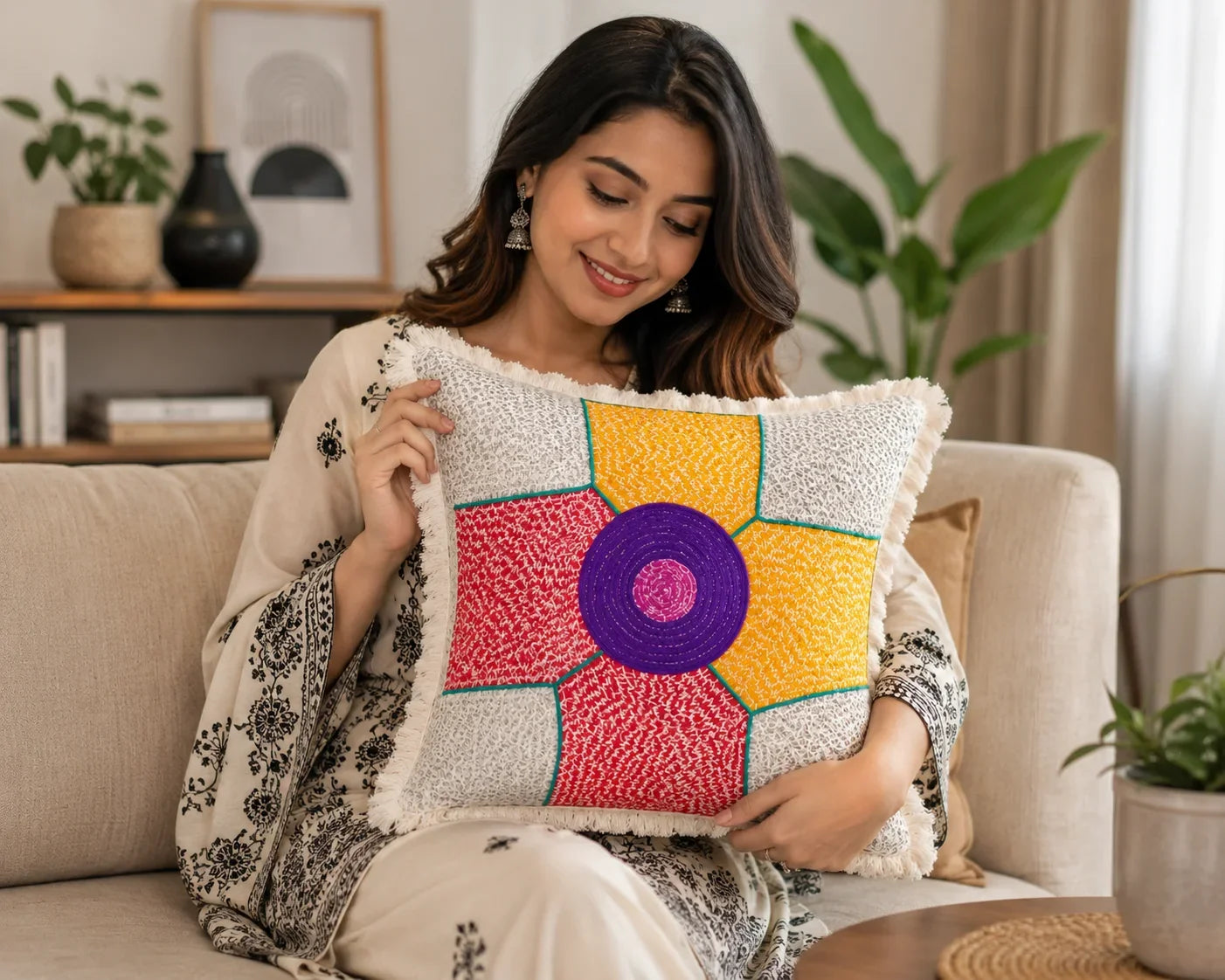 Handstitch Cushion – Color Block Collection