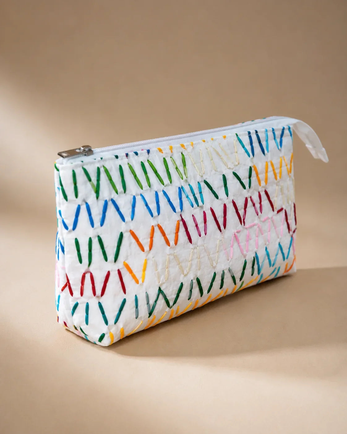 Hand Stitch Pouch – Rainbow Lines