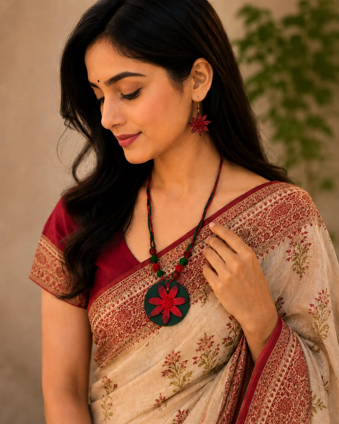 Wooden Handmade Jewelry Set – Banglar Phool