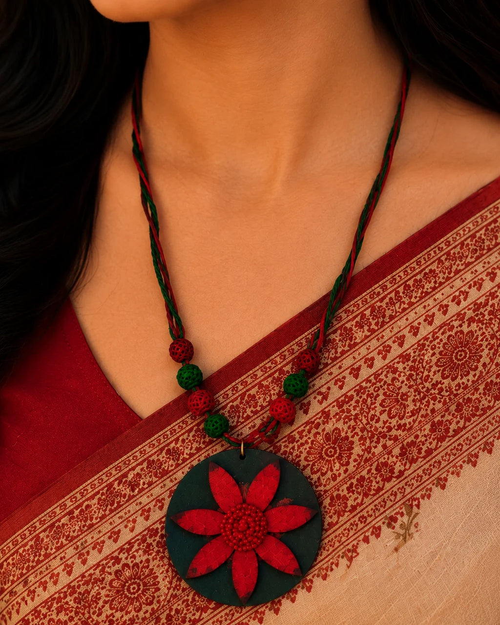 Wooden Handmade Jewelry Set – Banglar Phool