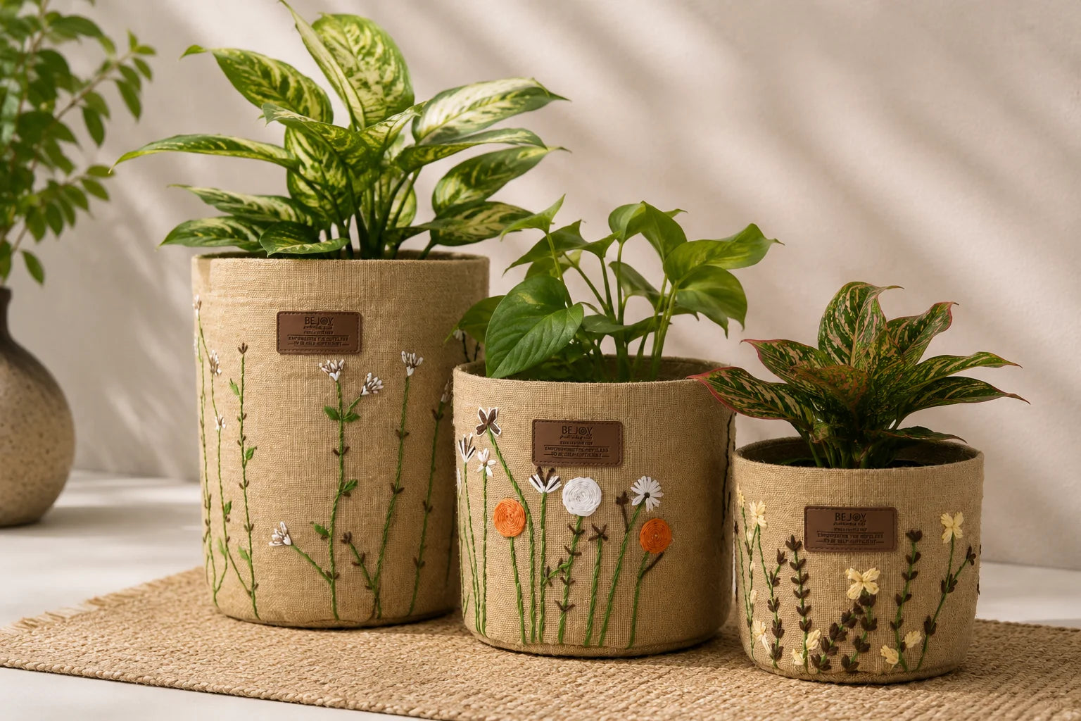 Handstitch Home Decor – Jute Garden Pot