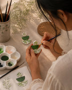 Hand Painted Earring – Green Harmony