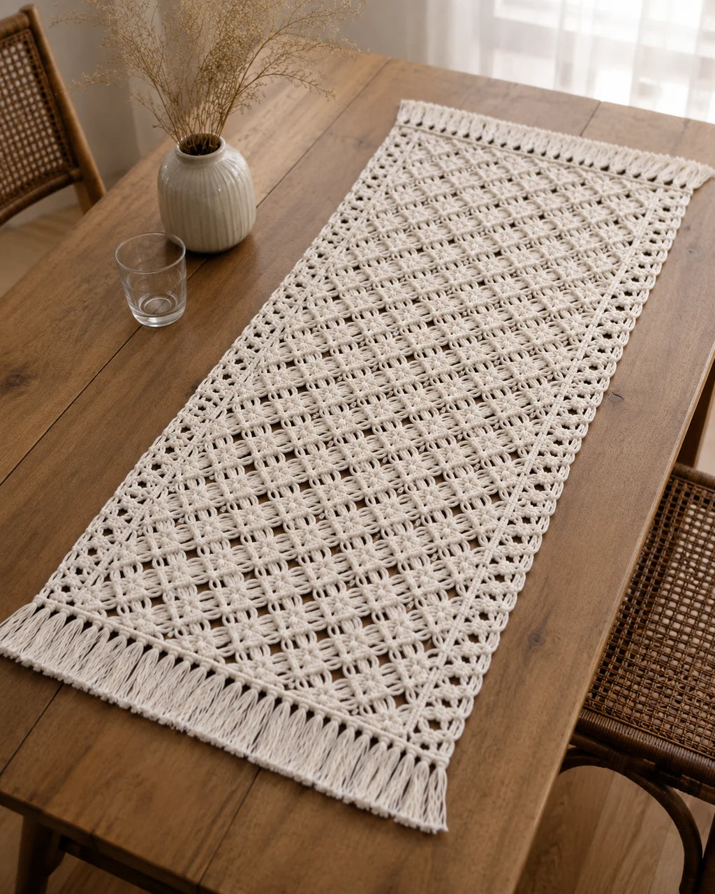 Macrame Table Runner – Natural Elegance