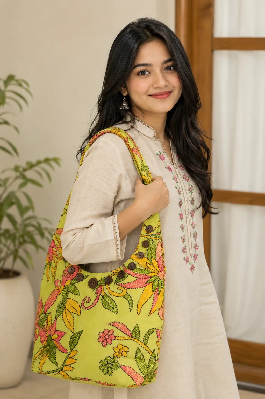Hand Stitch Ladies Side Bag – Nature’s Harmony