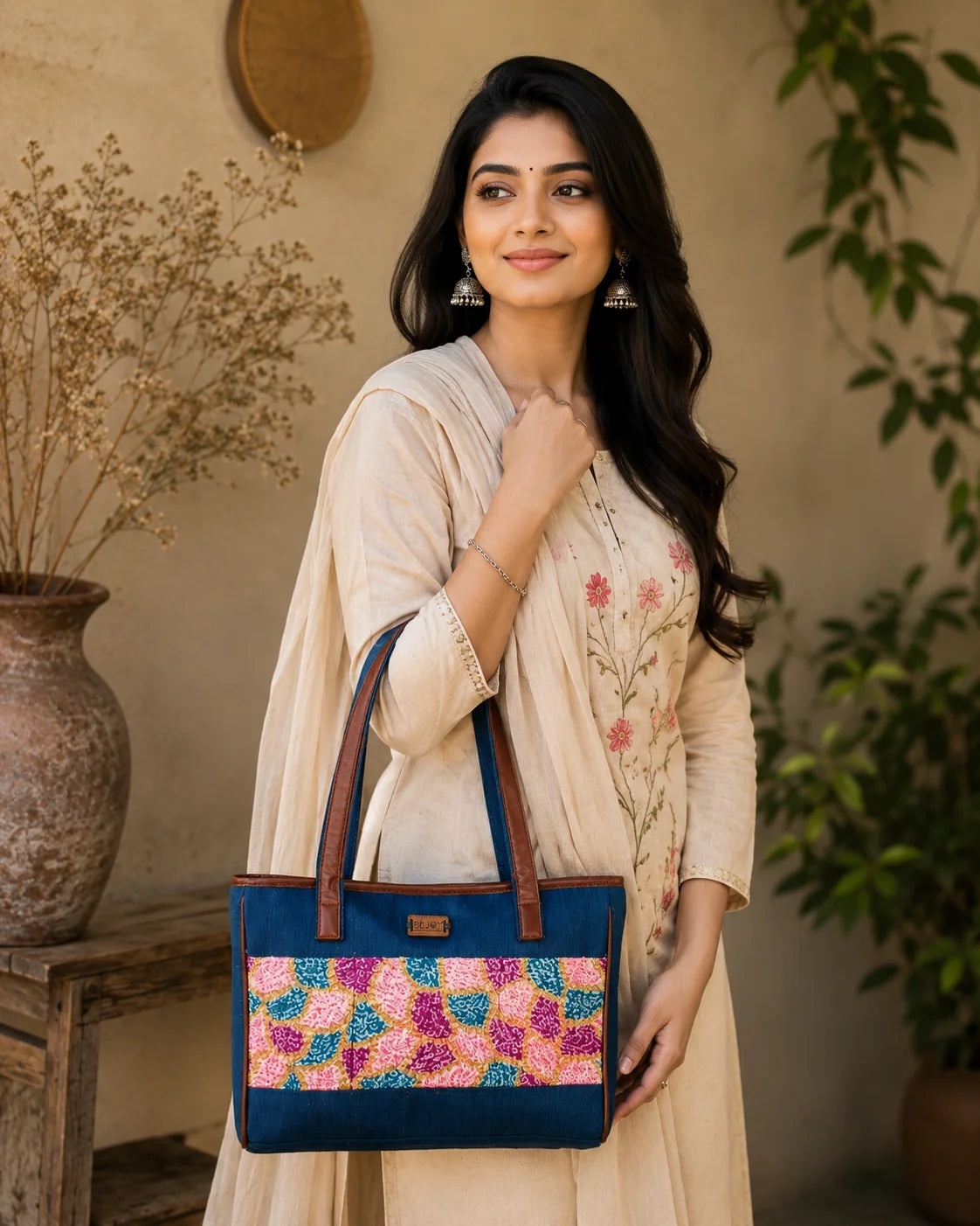 Hand Stitch Juco Ladies Bag – Colors of Happiness