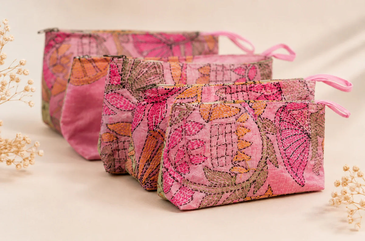 Hand Stitch Pouch Set – Shades of Love