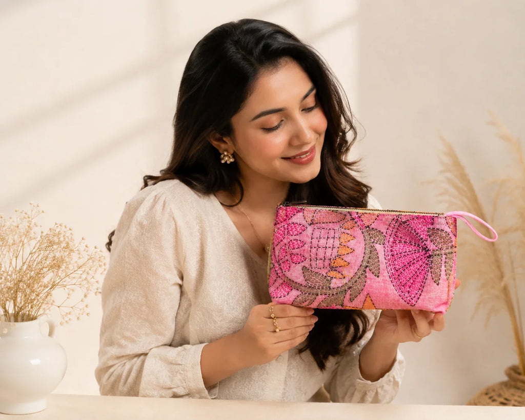 Hand Stitch Pouch Set – Shades of Love