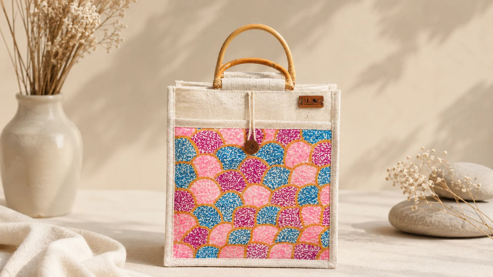 Hand Stitch Jute Ladies Hand Bag – Colors of Creation