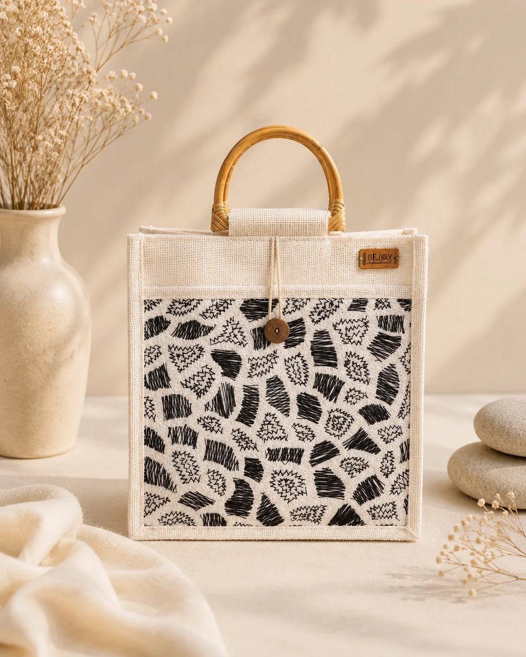 Hand Stitch Jute Ladies Hand Bag – Colors of Creation