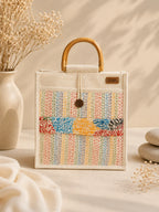 Hand Stitch Jute Ladies Hand Bag – Colors of Creation