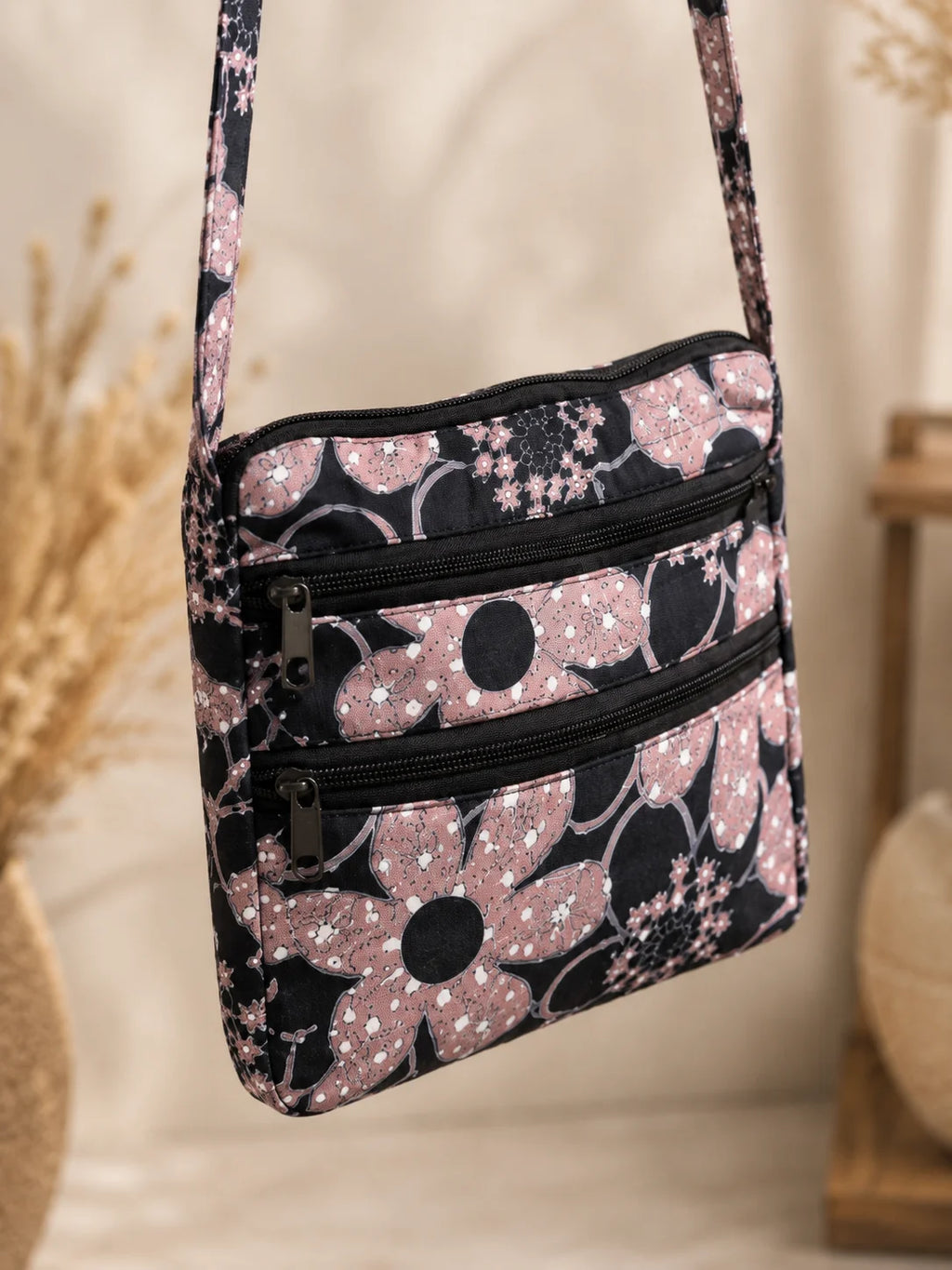 Printed Fabric Crossbody Bag – Blooming Journey