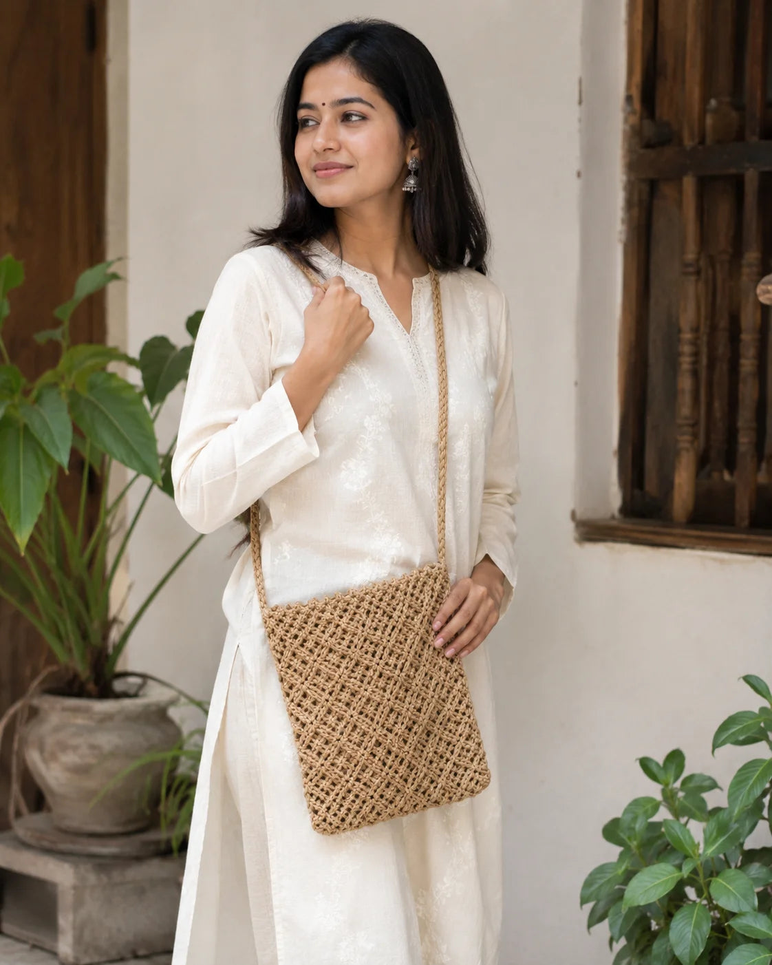 Jute Rope Crossbody Bag – Natural Harmony