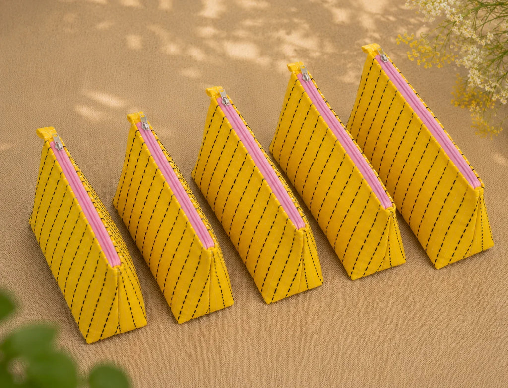 Hand Stitch Pouch Set – Golden Happiness