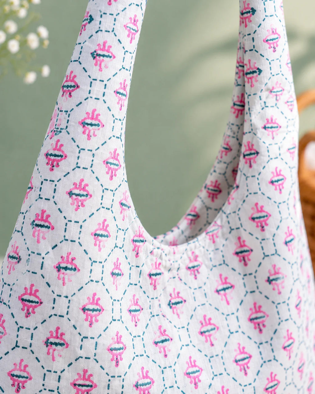Printed Fabric Ladies Side Bag – Gentle Blossom