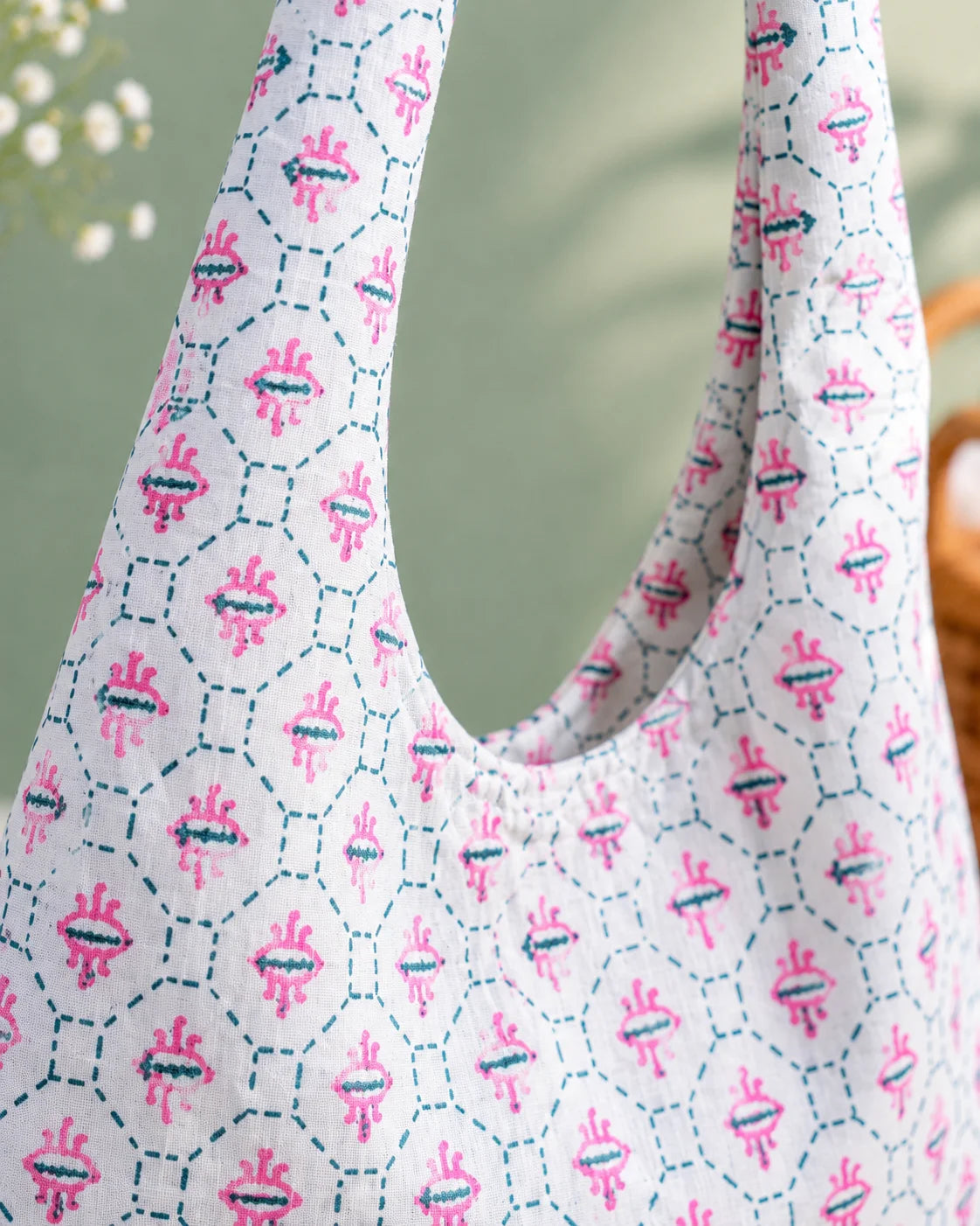 Printed Fabric Ladies Side Bag – Gentle Blossom
