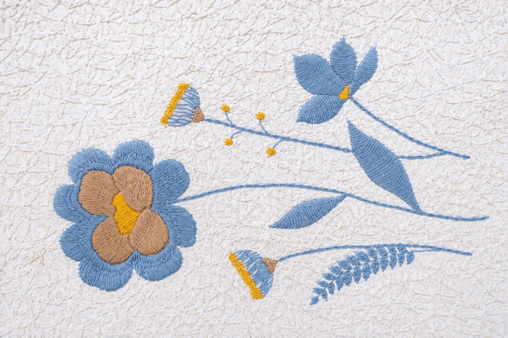 Hand Stitch Bed Cover Set – Blue Garden Bloom