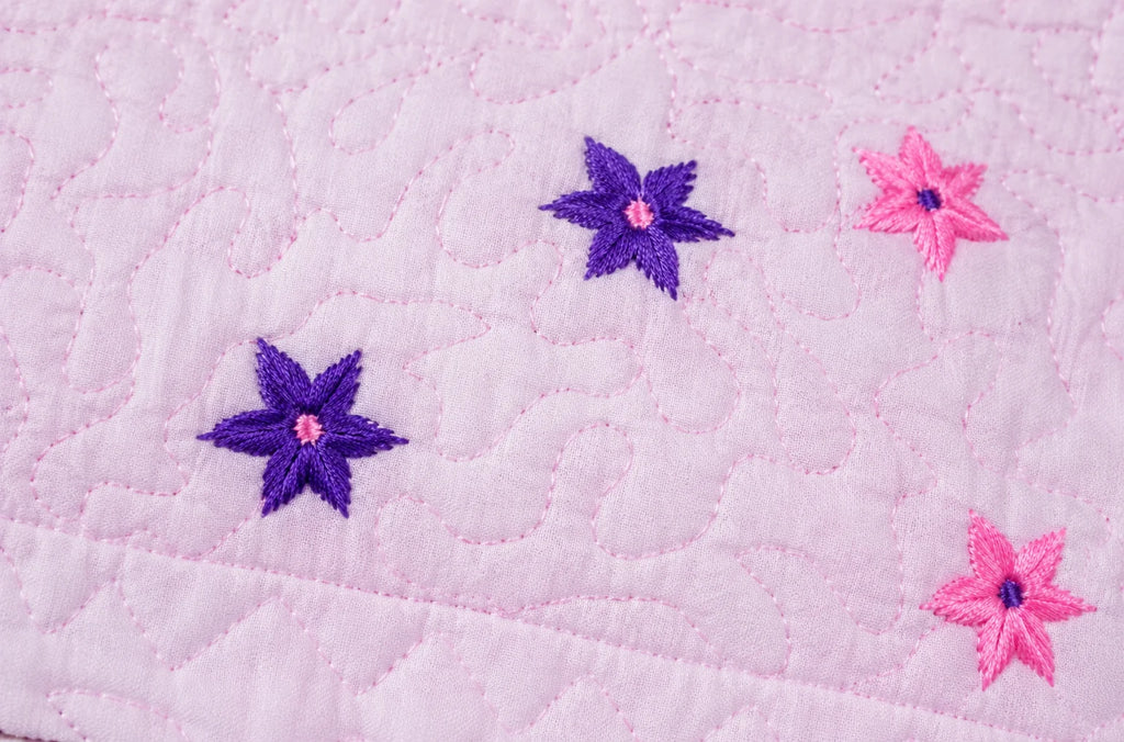 Hand Stitch Bed Cover Set – Pink Blossom Garden