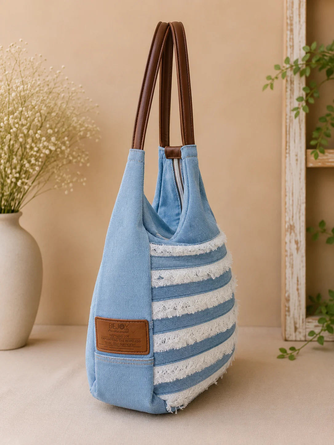 Denim Ladies Side Bag – Ocean Waves