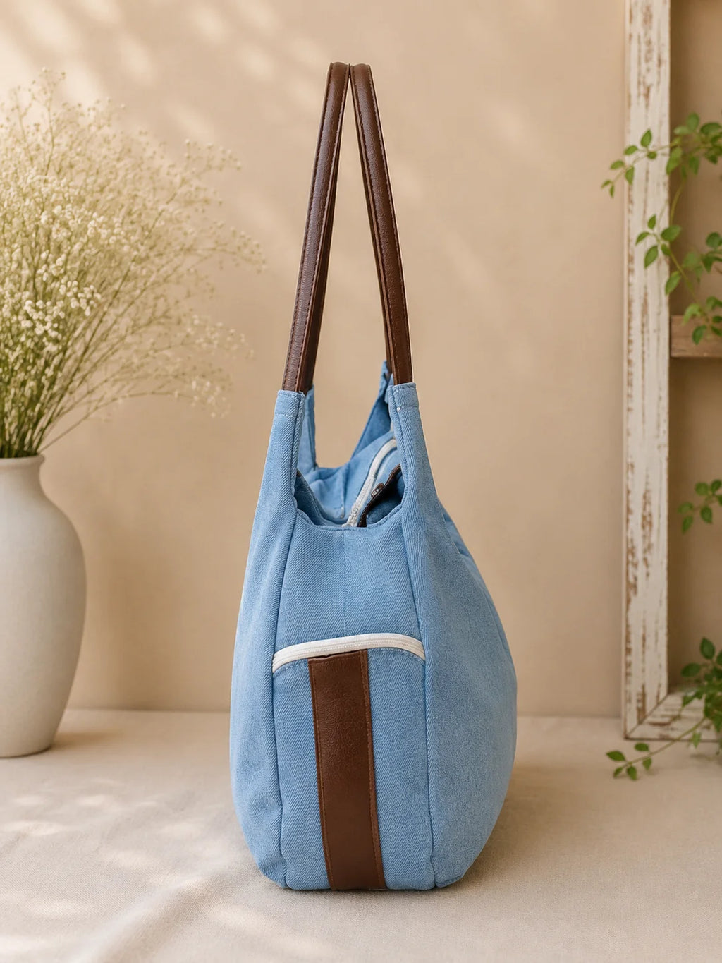 Denim Ladies Side Bag – Ocean Waves