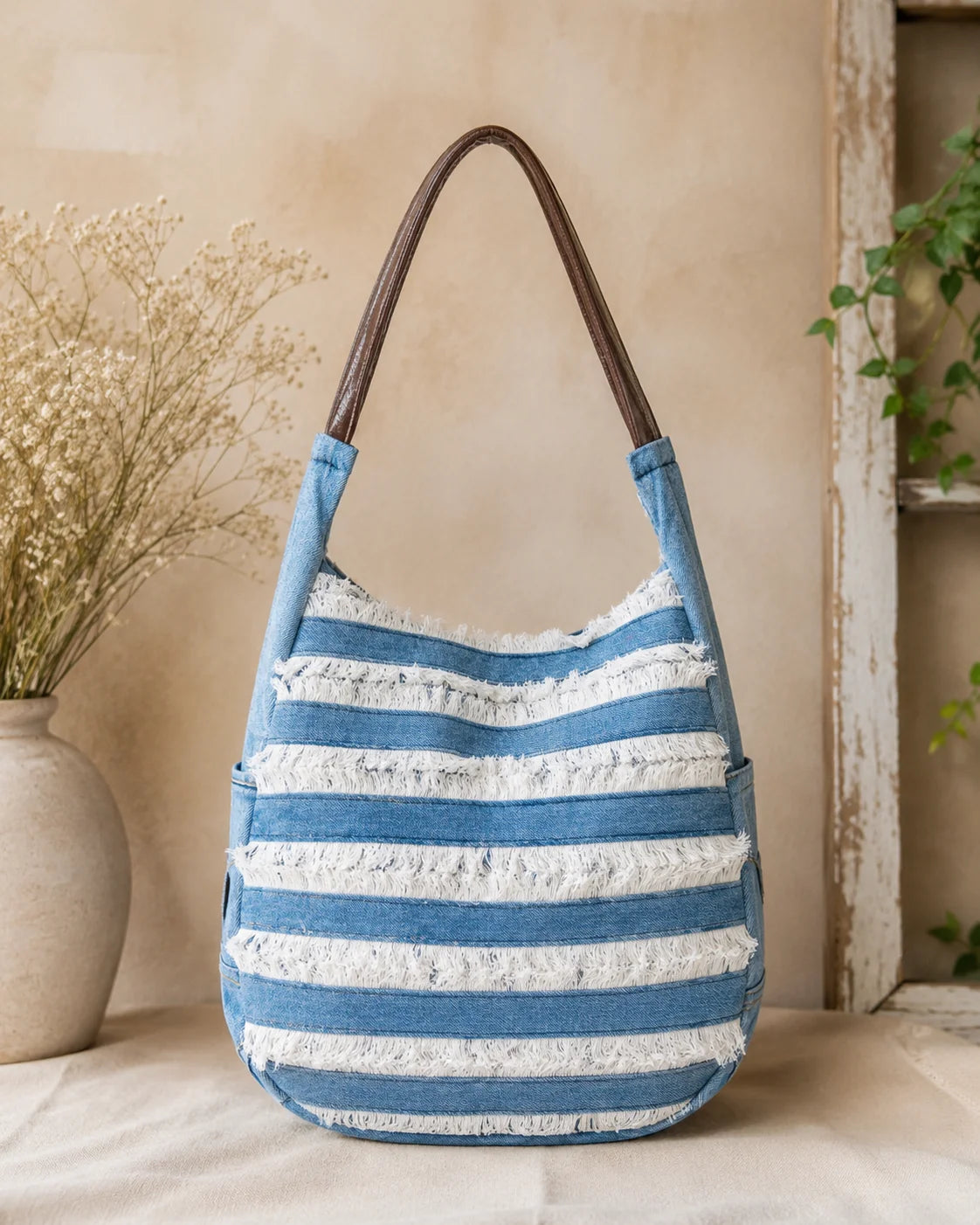 Denim Ladies Side Bag – Ocean Waves